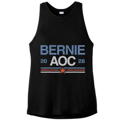 Bernie AOC 2028 For Progressives & Liberals Ladies PosiCharge Tri-Blend Wicking Tank