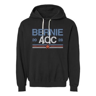 Bernie AOC 2028 For Progressives & Liberals Garment-Dyed Fleece Hoodie