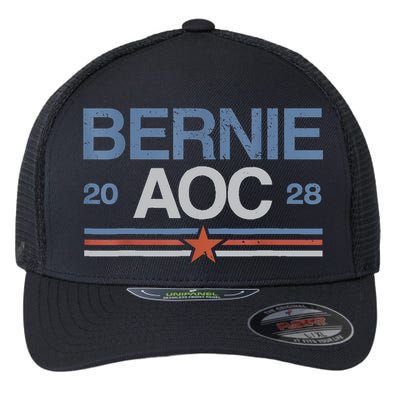 Bernie AOC 2028 For Progressives & Liberals Flexfit Unipanel Trucker Cap