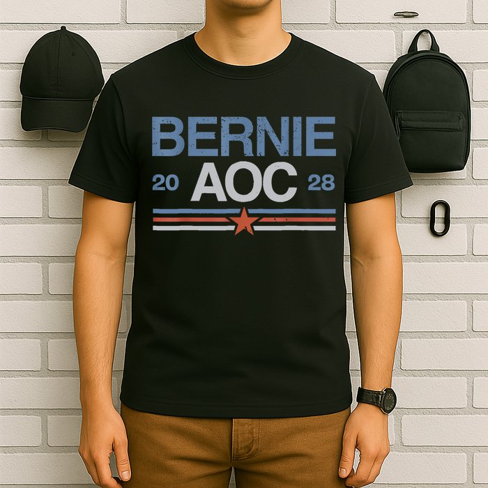 Bernie AOC 2028 For Progressives & Liberals T-Shirt