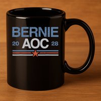 Bernie AOC 2028 For Progressives & Liberals 11oz C Handle Ceramic Mug