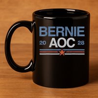 Bernie AOC 2028 For Progressives & Liberals 11oz C Handle Ceramic Mug