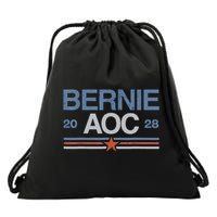 Bernie AOC 2028 For Progressives & Liberals Drawstring Bag