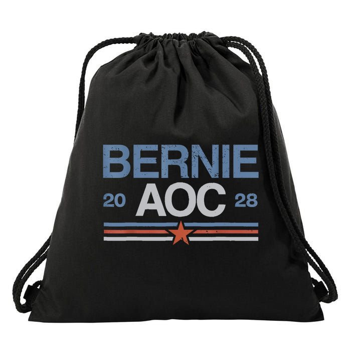 Bernie AOC 2028 For Progressives & Liberals Drawstring Bag