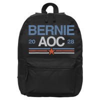 Bernie AOC 2028 For Progressives & Liberals 16 in Basic Backpack