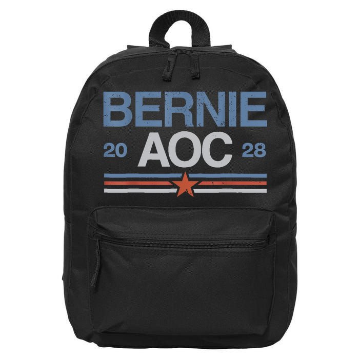 Bernie AOC 2028 For Progressives & Liberals 16 in Basic Backpack