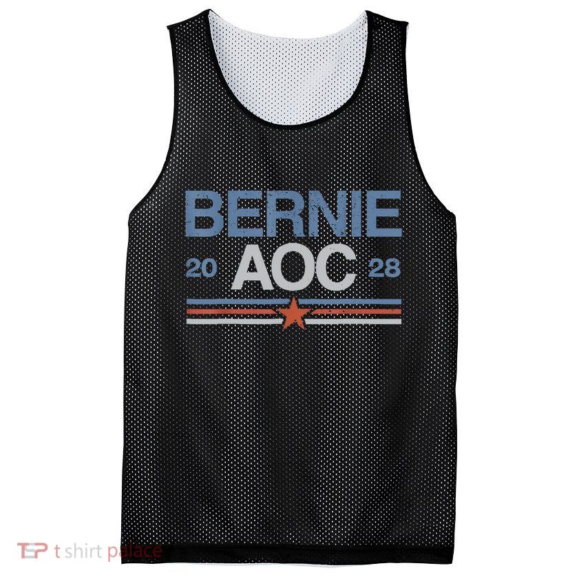 Bernie AOC 2028 For Progressives & Liberals Mesh Reversible Basketball Jersey Tank