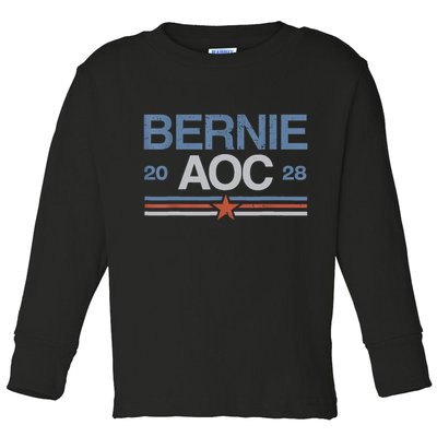 Bernie AOC 2028 For Progressives & Liberals Toddler Long Sleeve Shirt