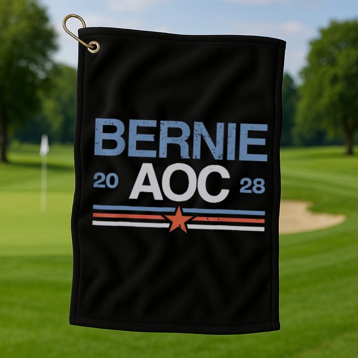 Bernie AOC 2028 For Progressives & Liberals Golf Towel