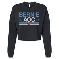 Bernie AOC 2028 For Progressives & Liberals Cropped Pullover Crew