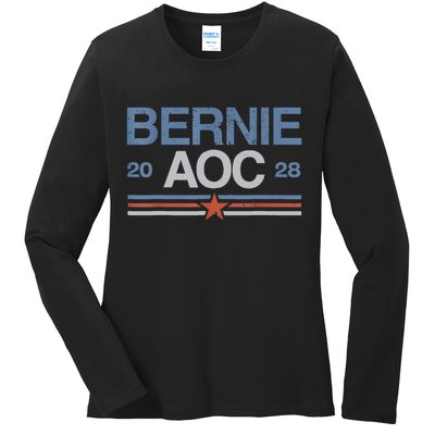 Bernie AOC 2028 For Progressives & Liberals Ladies Long Sleeve Shirt