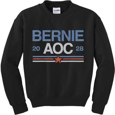 Bernie AOC 2028 For Progressives & Liberals Kids Sweatshirt