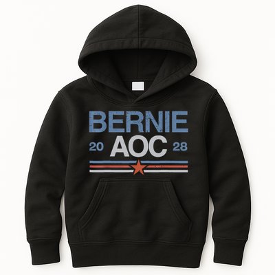 Bernie AOC 2028 For Progressives & Liberals Kids Hoodie