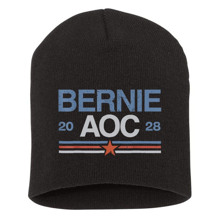 Bernie AOC 2028 For Progressives & Liberals Short Acrylic Beanie