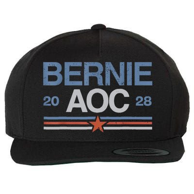 Bernie AOC 2028 For Progressives & Liberals Wool Snapback Cap