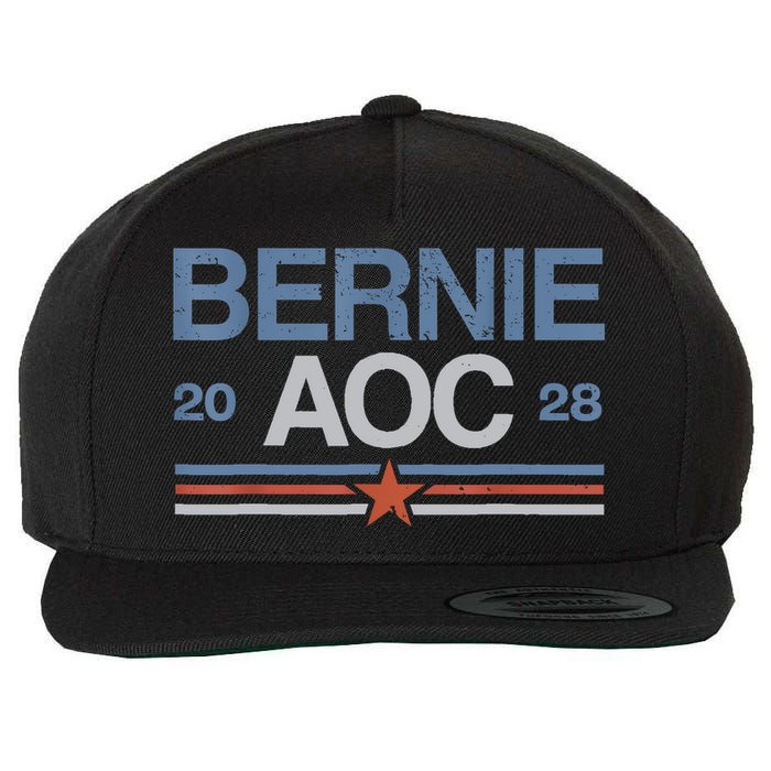 Bernie AOC 2028 For Progressives & Liberals Wool Snapback Cap