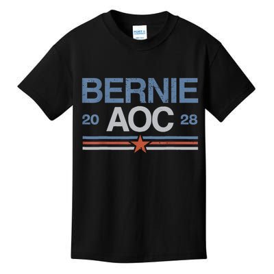 Bernie AOC 2028 For Progressives & Liberals Kids T-Shirt