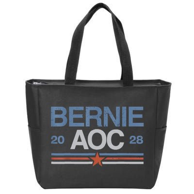 Bernie AOC 2028 For Progressives & Liberals Zip Tote Bag