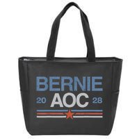 Bernie AOC 2028 For Progressives & Liberals Zip Tote Bag