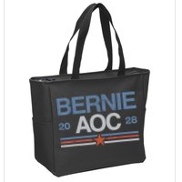 Bernie AOC 2028 For Progressives & Liberals Zip Tote Bag