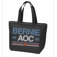 Bernie AOC 2028 For Progressives & Liberals Zip Tote Bag