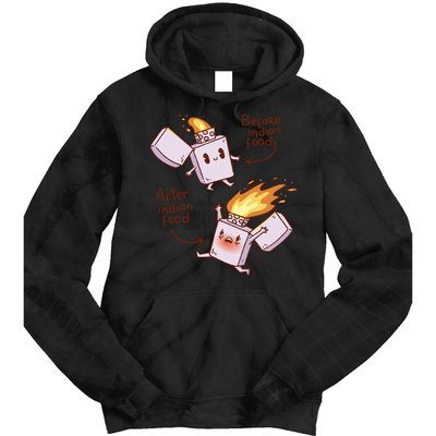 Before And After Indian Food Funny Tie Dye Hoodie