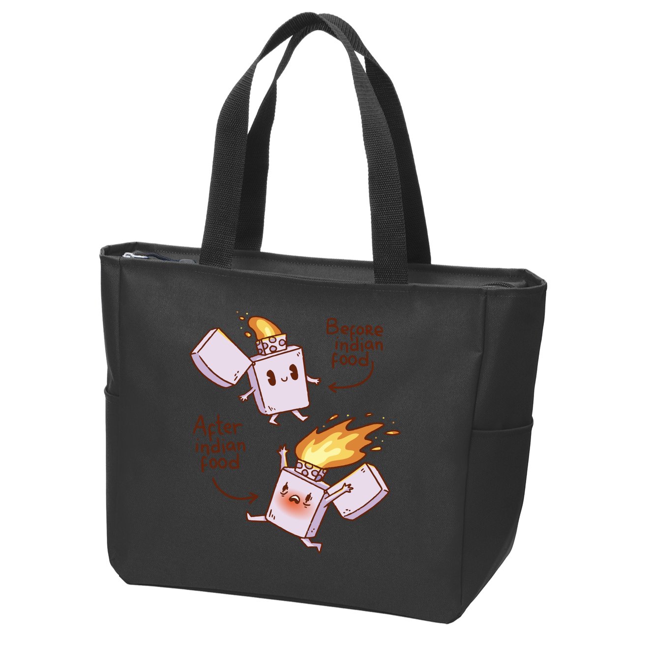 Before And After Indian Food Funny Zip Tote Bag