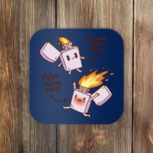 Before And After Indian Food Funny Coaster