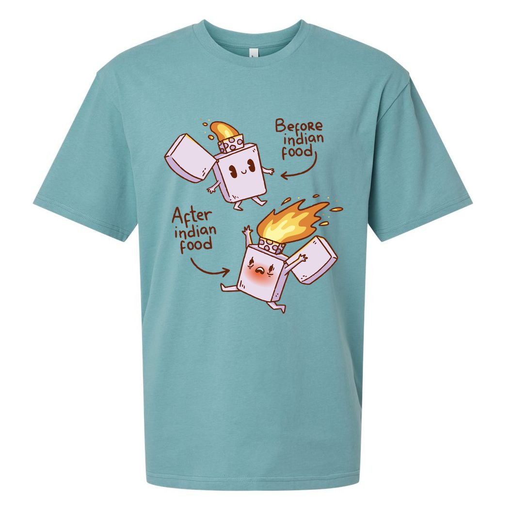 Before And After Indian Food Funny Sueded Cloud Jersey T-Shirt
