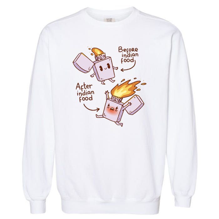 Before And After Indian Food Funny Garment-Dyed Sweatshirt