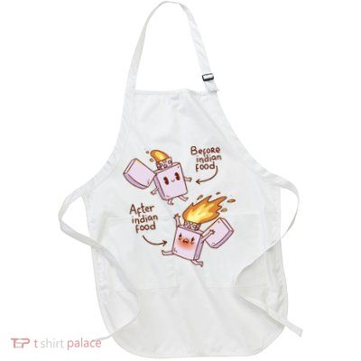 Before And After Indian Food Funny Full-Length Apron With Pockets