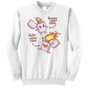 Before And After Indian Food Funny Sweatshirt