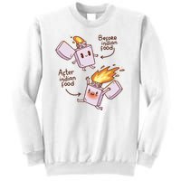 Before And After Indian Food Funny Sweatshirt