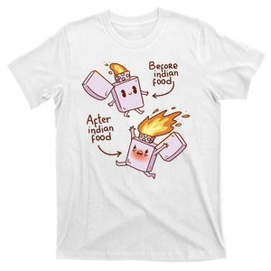 Before And After Indian Food Funny T-Shirt