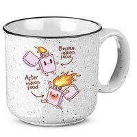 Before And After Indian Food Funny 15oz Campfire Ceramic Mug
