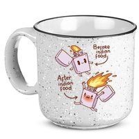Before And After Indian Food Funny 15oz Campfire Ceramic Mug
