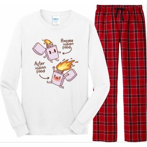 Before And After Indian Food Funny Long Sleeve Pajama Set