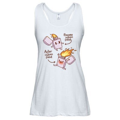 Before And After Indian Food Funny Ladies Essential Flowy Tank