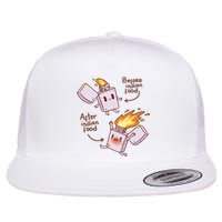 Before And After Indian Food Funny Flat Bill Trucker Hat