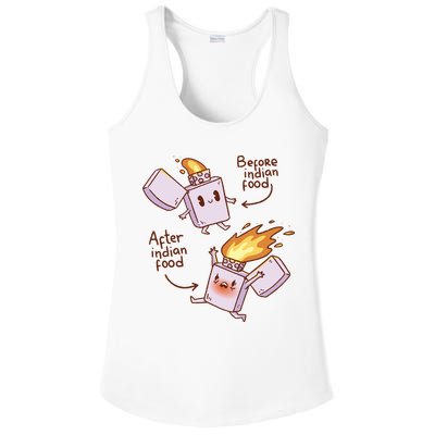 Before And After Indian Food Funny Ladies PosiCharge Competitor Racerback Tank