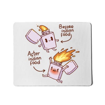 Before And After Indian Food Funny Mousepad