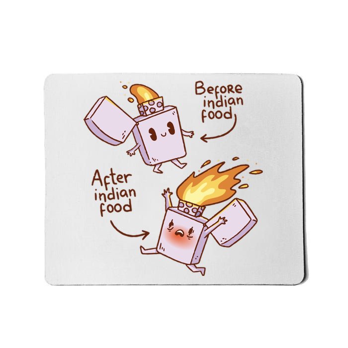 Before And After Indian Food Funny Mousepad