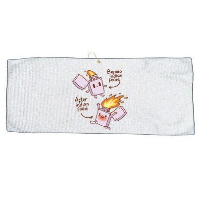 Before And After Indian Food Funny Large Microfiber Waffle Golf Towel