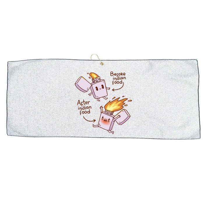 Before And After Indian Food Funny Large Microfiber Waffle Golf Towel