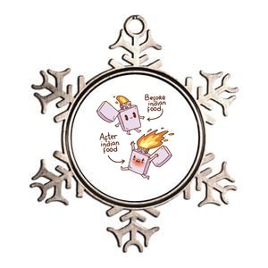 Before And After Indian Food Funny Metallic Star Ornament