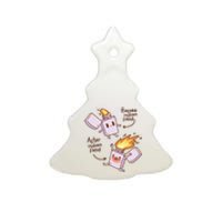 Before And After Indian Food Funny Ceramic Tree Ornament