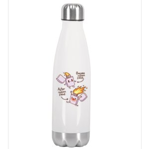 Before And After Indian Food Funny Stainless Steel Insulated Water Bottle