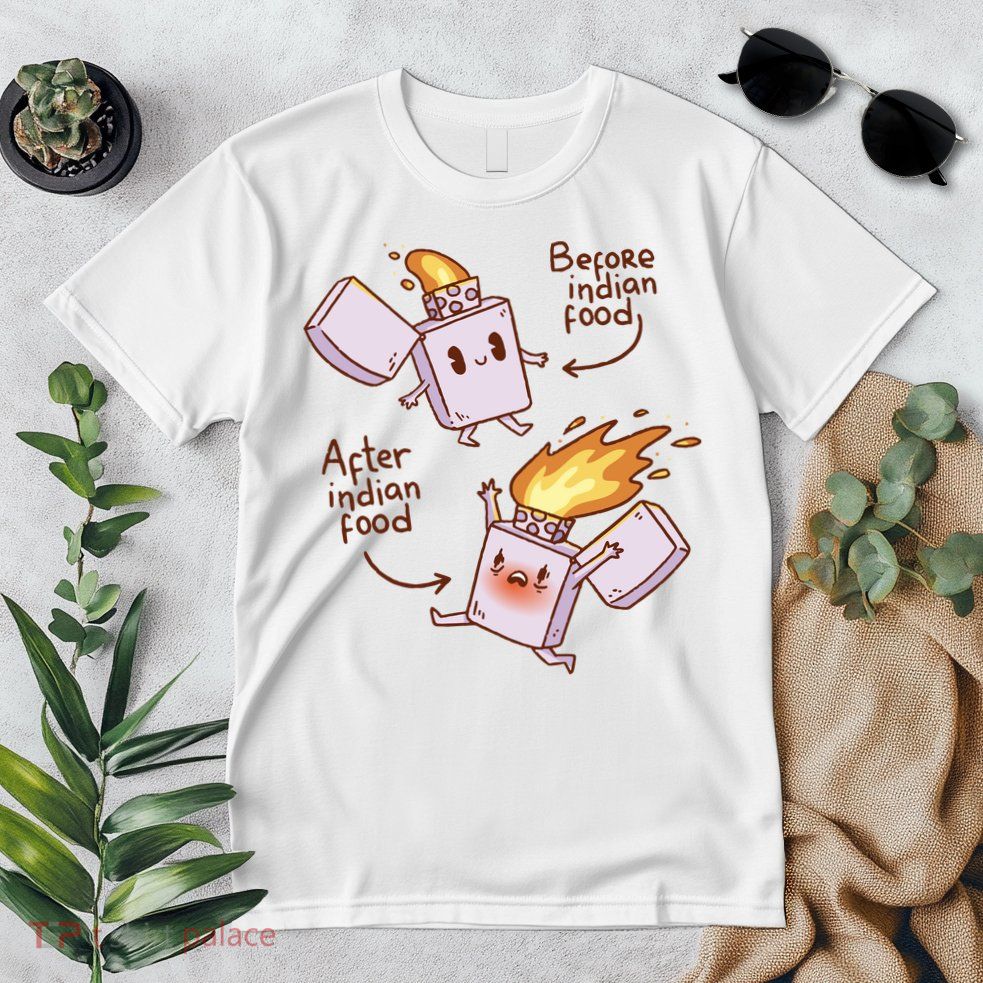 Before And After Indian Food Funny Premium T-Shirt