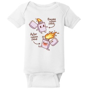 Before And After Indian Food Funny Baby Bodysuit