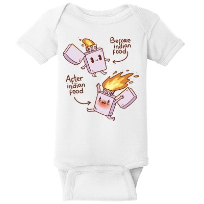 Before And After Indian Food Funny Baby Bodysuit